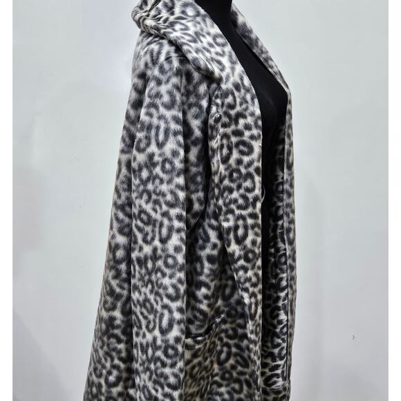 A New Day Womens Faux Raw Hide Cheetah Long Open Cardigan XLarge Glam Hipster - Picture 8 of 10